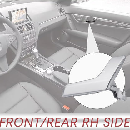 Metal Interior Door Handle Repair Kit | Compatible with Mercedes-Benz W204 X204 C230 C250 C280 C300 C63 GLK250 GLK280 GLK300 | Inside Inner Front or Rear Right Passenger Side Door Lever Matter Sliver