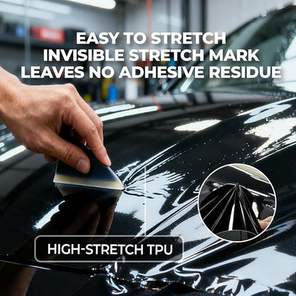 Rockrose Ultra Gloss TPU Black PPF Film for Car Paint Protection 30 in x 50FT Self-Healing, UV Protection, Scratch & Stain Resistant, Hydrophobic, Wet Installation, Strong Adhesive, 7.5 mil Thickness