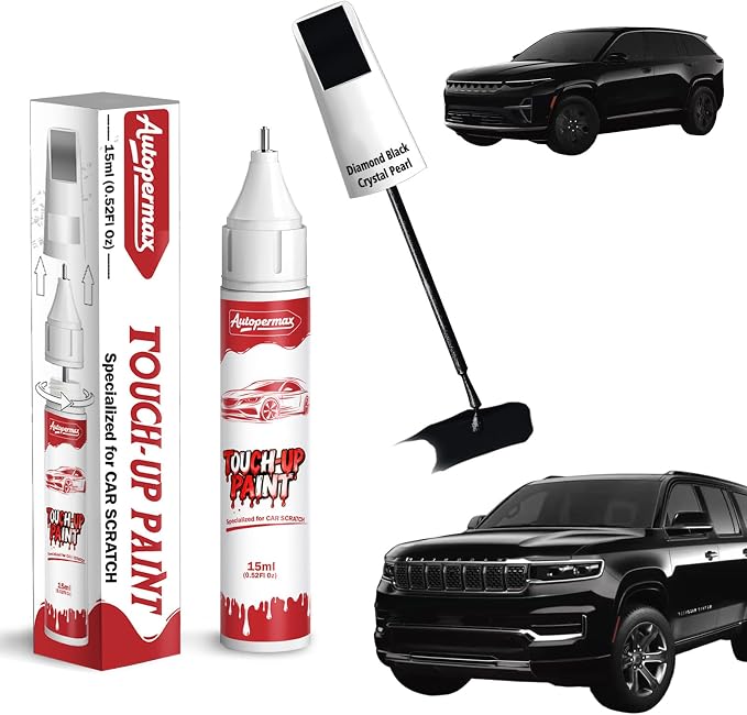 PXJ/KXJ Diamond Black Crystal Pearl Car Touch Up Paint for Jeep, Color Accurate Two-In-One Car Paint Scratch Repair Pen, Professional Scratch Remover for Vehicles Chips and Nicks Scuff
