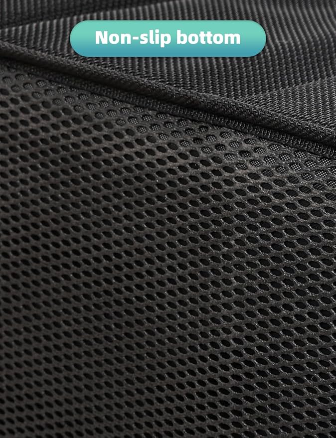 YOHOOLYO Car Seat Organizer Backseat Car Organizer with 4 Compartments, 4 Cup Holders and 7 Mesh Pockets for Front and Rear Seat, Black