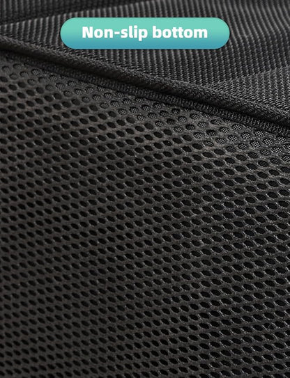 YOHOOLYO Car Seat Organizer Backseat Car Organizer with 4 Compartments, 4 Cup Holders and 7 Mesh Pockets for Front and Rear Seat, Black