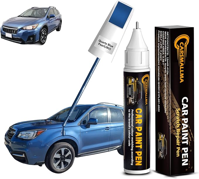 J8U Quartz Blue Pearl Car Touch Up Paint for Subaru, Color Accurate Car Paint Scratch Repair Pen Kit Quick & Easy Fix Vehicle Chips and Automotive Nicks Scuff