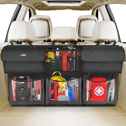 Oasser Trunk Organizer for Car, Hanging Car Organizer with 6 Large Pockets 3 Adjustable Straps 43.3x19 Inch