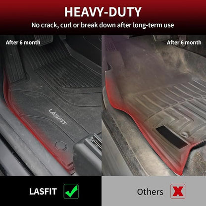 LASFIT Floor Mats & Trunk Mats for Tesla Model S 2021-2025 2026 (Include Plaid Model), All Weather TPE Custom Fit 1-3 Rows & Cargo Liners Full Set Car Mats Accessories, Black
