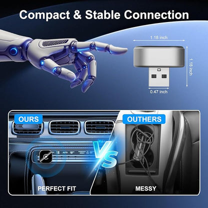 Wireless CarPlay & Android Auto Adapter: 2026 Upgraded Mini Plug & Play CarPlay Dongle - Convert Wired to Wireless - Fast Stable Connection, No Delay for for iOS 10+ & Android 11+, 2017+ Cars