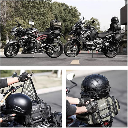 Rhinowalk Motorcycle Luggage Net Cargo Net Helmet Luggage Net with Adjustable Metal Hooks for Motorcycles and Bicycles