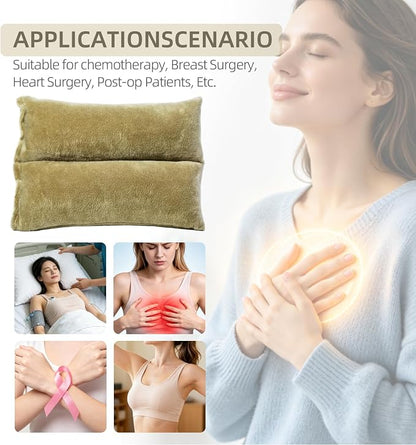 KANICER Chemo Port Pillows for Mastectomy, Pacemaker Pillow Heart Surgery Recovery Gifts，Heart Surgery Pads Bypass Breast Cancer Protectors (Beige)