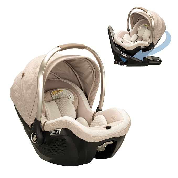 Maxi-Cosi Peri 180 Rotating Infant Car Seat, Baby Car Seat Rotating Carseat, Natural Heritage