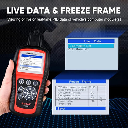 Autel AutoLink AL619 Scanner, 2026 ABS SRS Airbag Warning Light Diagnostic Scan Tool, Up of AL519 ML519 ML619, 10 OBDII Test Modes, DTCs Lookup, Live Data, Turn Off Check Engine Light OBD2 Code Reader