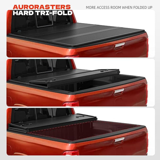 Hard Tri-Fold Truck Bed Cover for 2005-2015 Toyota Tacoma Fits 5FT Bed (60.3") | for Models with or Without The Deck Rail System | Tacoma Accessories 2005-2015