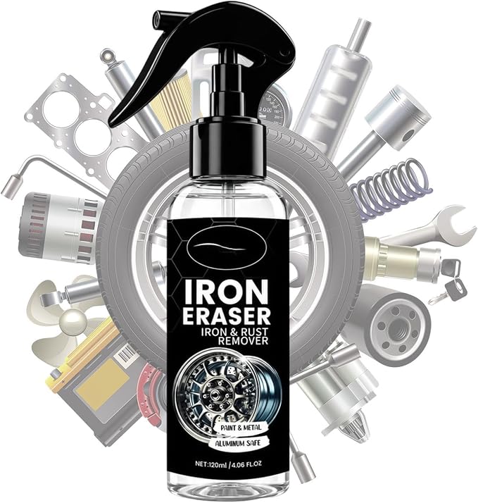 Car Iron Remover, 120ml Rust Removal Spray, Wheel Cleaner Iron Remover, for Car Auto Truck Motorcycle RV Vehicle Paint Tire Rim Hub Brake Oxidation