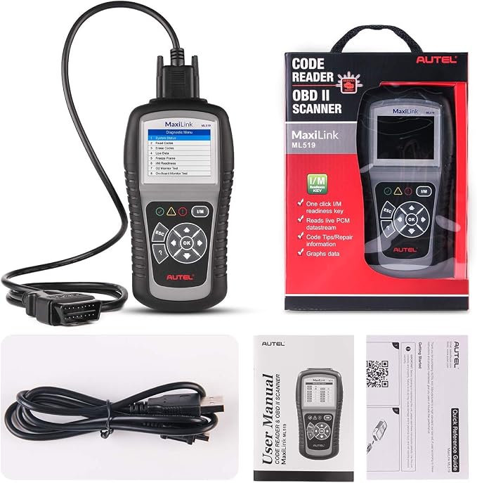 Autel MaxiLink ML519 OBD2 Scanner [Same as AutoLink AL519], 2026 OBDII Diagnostic Scan Tool, Enhanced Mode 6 Fault Code Reader, Check Engine Light (MIL), One-Click Smog Check, Upgraded Ver. of AL319