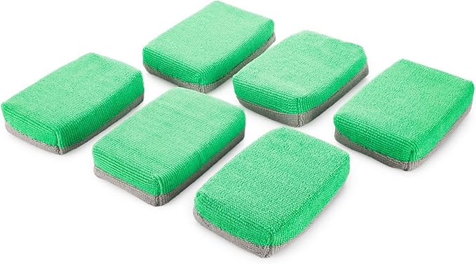 Armour Detail Supply - Block Coating Applicator - Premium Microfiber Suede Car Detailing Pads for Ceramic Coating, Graphene, Wax, and Sealant Application - 6 Pack