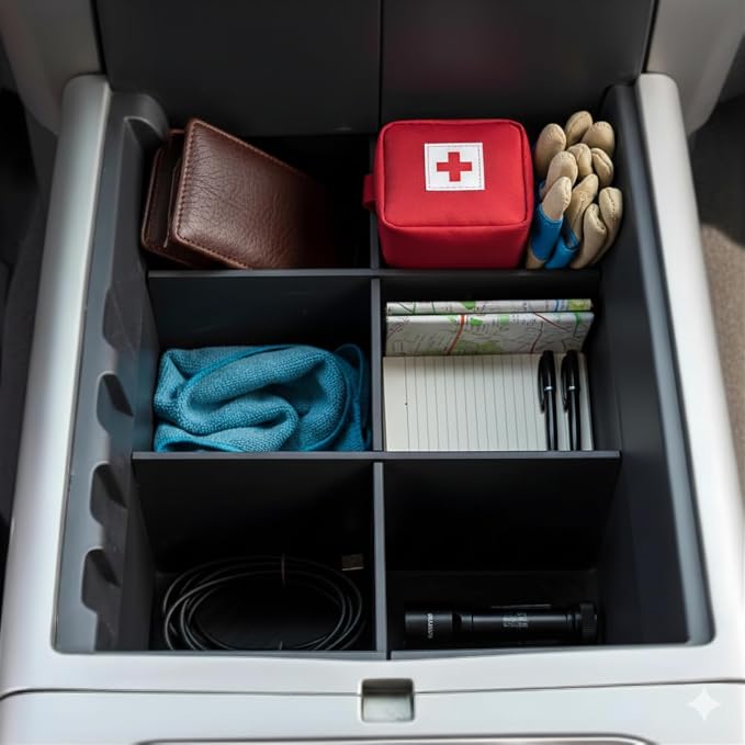 Vehicle OCD - Center Console Organizer for Ford F150 (2004-2008) (Floor Shift w/Bucket Seat Only) - Made in USA - SLX118