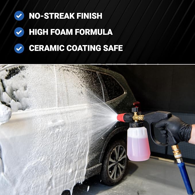 AIM Chemicals Car Wash - High Foam Formula Car Shampoo, Professional Car Wash Shampoo Compatible with Ceramic Coatings - Ideal for Foam Guns - Streak-Free Finish for Detailing - 5 Gal