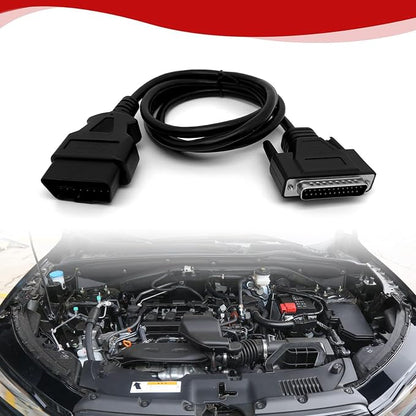 Main Cable Fit for INNOVA 3100 3110 3120 3130 3130C 3140 3150 3160 31703 31603 31403 5610 DB25 OBD2 Diagnostic Scanner, 16-PIN Male to 25-PIN Male OBD-II Test Connector Adapter - 5.1ft/155cm