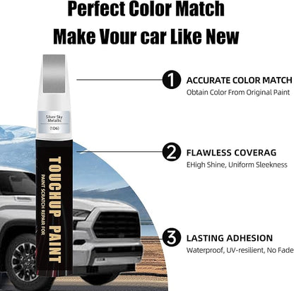 Silver Sky Metallic(1D6) Car Paint Touch Up Pen Compatible with Toyota, 2-In-1 Color Accurate Touch Up Car Scratch Repair Paint Exact Match Toyota Series Automotive Scratch Remover for Nicks&Chips Repair