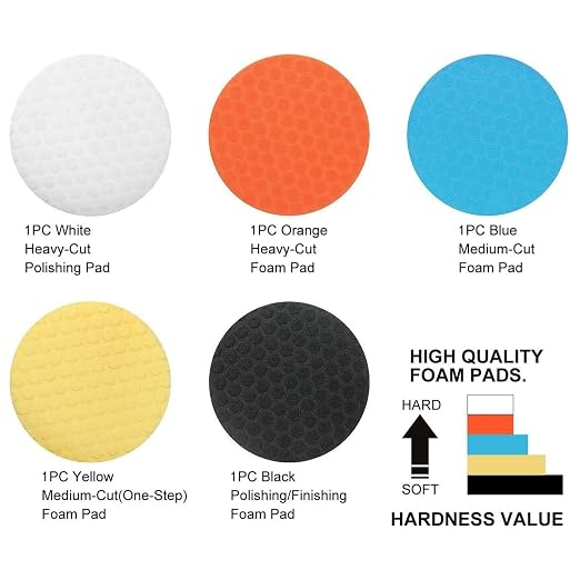 5PCS 7 Inch Buffing Pads Polishing Pads Kit 180mm Car Sponges Buffing Wheel for Car Buffer Polisher Detailing Repair Waxing Sanding (7" 5PCS)