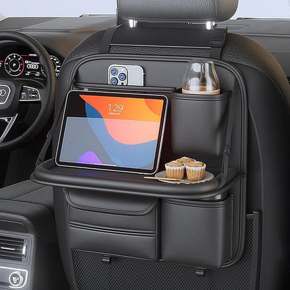 Backseat Car Organizer, Seat Organizer with 5 Storage Pockets for Travel, Black A