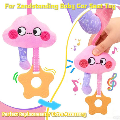 Musical Car Seat Toy for Babies 0-12 Months Girl, Unicorn Activity Hanging Toy Accessories Stroller Toy with Soothing Music