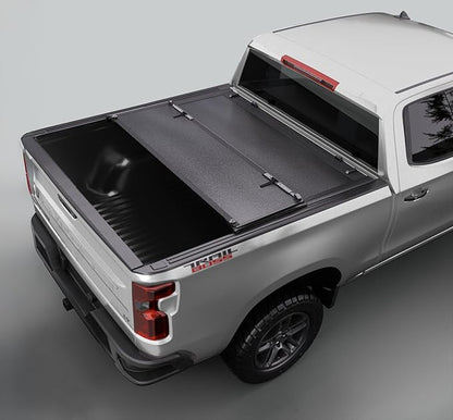 Toptiny Low Profile Hard Folding Truck Bed Tonneau Cover Fits 2019-2026 Chevy/GMC Silverado/Sierra 1500 5'8" Bed (69.6")