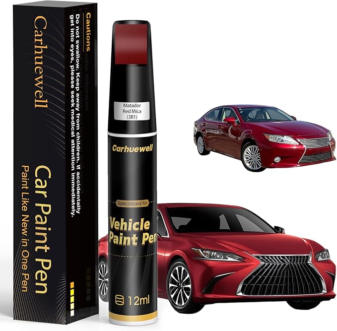 3R1 Matador Red Mica Touch Up Paint Compatible with Toyota, Exact Match Car Paint Pen Automotive Scratch Repair Remover Kit Quick & Easy Solution for Vehile Chips and Nicks