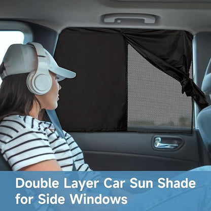 Car Window Shades for Baby, Side Window Sun Shades Blocks Heat and UV Rays Glare,Magnetic Car Privacy Safe Curtains for Back Windows, Camping Accessories