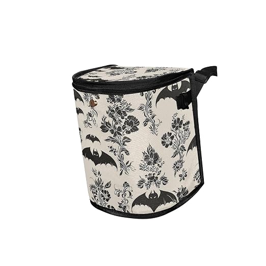 senya Car Trash Can Car Garbage Can Car Waste Basket,Leak-Proof Car Trash Bin, Car Trash Hanging Car Accessories Gothic Floral and Bat Interior Car Organizer Bag