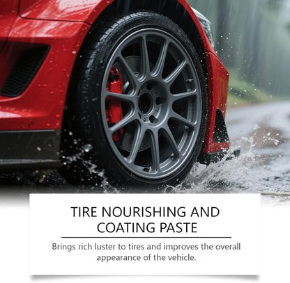 Car Tire Shine with Sponge, Auto Wheel Polishing Paste, Tire Coating Paste 100gCar Cleaning Wheel Shine Tires Polishing Pastes, Car TireShine Cleaner for Cars Trucks Motorcycles RVs Tires Polishs