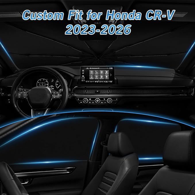 KUST Windshield Sun Shade Umbrella for Honda CR-V 2023 2024 2025 2026 Rear Window Shades 100% UV Protection and Blackout Privacy 5PCS Car Window Covers Accessories