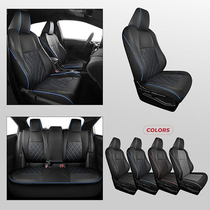 FREESOO for Toyota Corolla Seat Covers 2020-2026 SE/SE Apex Nightshade & 2023-2025 XSE & 2025 FX, Custom Car Seat Covers, Leather Car Seat Cover, Waterproof Seat Covers for Cars, Black Blue Full Set