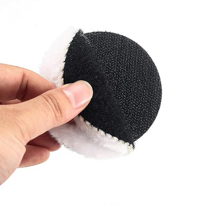 7 Pcs Wool Polishing Buffing Pads, 4 Inch Car Polishing Buffing Wheel with Hook and Loop Back for Drill Buffer Attachment, Car Buffer Polisher Kit for Cars Polish, Waxing, & Compound Cutting