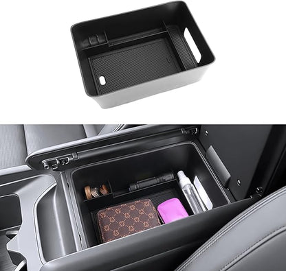 (2Pack) Coleya 2024 2025 2026 Santa Fe Center Console Organizer (Lower&Armrest)(SE/SEL/XRT/Limited/Calligraphy), Durable ABS Plastic&Anti-Slip Rubber Console Tray 2026 2025 Santa Fe Hybrid Accessories