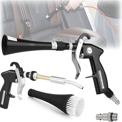 Car Cleaning Gun, Equipped with Two Nozzles, This Car Detailing Gun Can be Used with an Air Compressor to Quickly Remove Dirt and Dust Using Airflow. Suitable for Car Detailing
