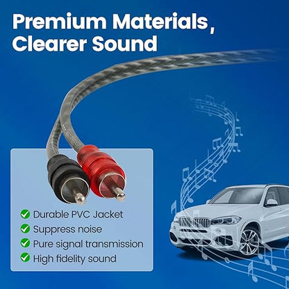 Muzata 8 Gauge Complete Car Amplifier Installation Wiring Kit Subwoofer Amp Install Kit with Power and Ground Cables Speaker Wire Terminals Subwoofer Speaker Audio System M083