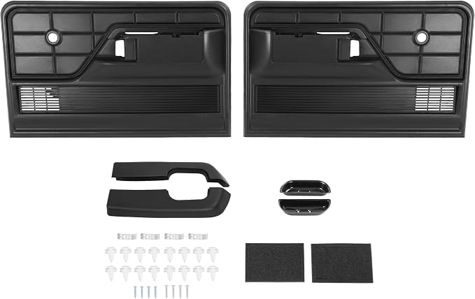Front Inner Door Panel Kit Compatible with 1973-1979 Ford F100 F150 F250 F350 Bronco Door Trim Panel Arm Rest Pads Finger Cups Replacement for D3TZ-1023942-KT Plastic Steel