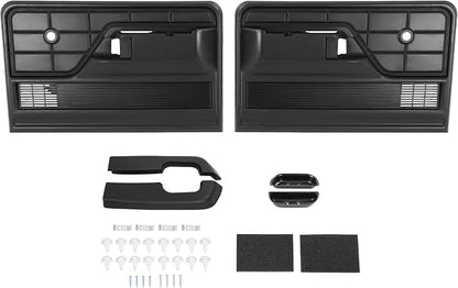 Front Inner Door Panel Kit Compatible with 1973-1979 Ford F100 F150 F250 F350 Bronco Door Trim Panel Arm Rest Pads Finger Cups Replacement for D3TZ-1023942-KT Plastic Steel