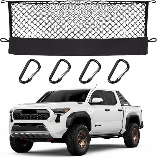 Envelope Style Cargo Net Compatible with Toyota Tacoma 2026 2025 2024 2023 2022 2021 2020 2019 2018 2017 2016 2015 2014 2013-2005 Trunk Car Rear Tailgate Touring Netting