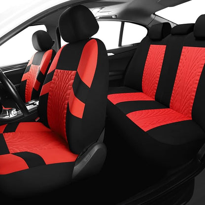 VarCozy Car Seat Covers Full Set, Front & Split Rear Bench for Car, Universal Cloth SUV, Sedan, Van, Automotive Interior Covers, Airbag Compatible