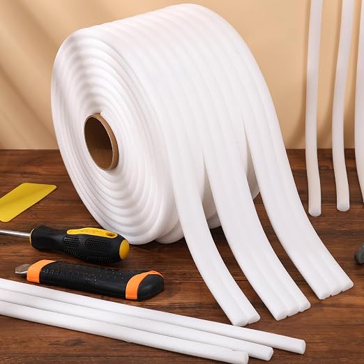 DERTE 1 Roll 1/2 Inch x 54 Yards White Automotive Foam Tape Repair Soft Edge Foam Masking Tape for Car Truck Door Jams Paint Sealing Car Wheel Hub Overspray Protection