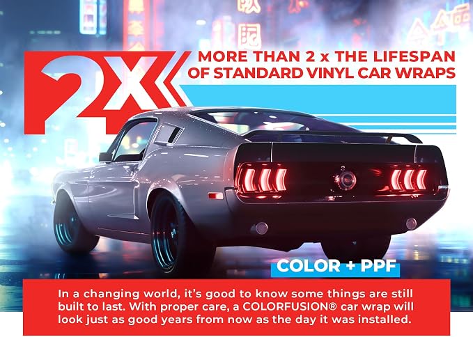 ColorFusion PPF by VViViD, Gloss Ice Blue Dry Apply PPF Vinyl Car Wrap Roll 20ft x 5ft