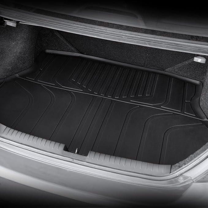 Floor Mats for Honda Civic Sedan 2012-2015, All Weather Floor Mats Trunk Cargo Liner and Door Sill Guards Accessories, Full Coverage Set (Not fit Coupe or Hybrid Models)