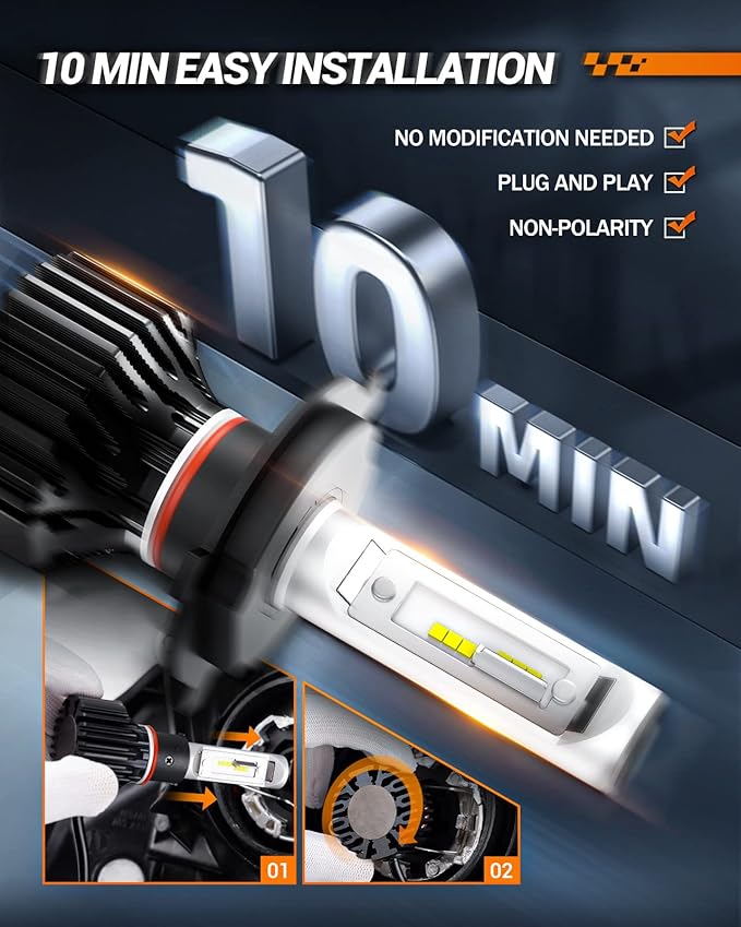SEALIGHT H11 Bulbs, 4X Super Bright Powersport Bulbs 6000K White Plug and Play, Pack of 2