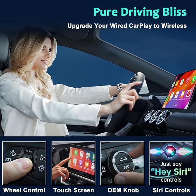 SkycropHD Wireless CarPlay Adapter for iPhone, Apple Car Play Dongle Convert Wired CarPlay to Wireless, Plug & Play, Fast 5GHz WiFi Auto Connect, 2026 Mini Edition