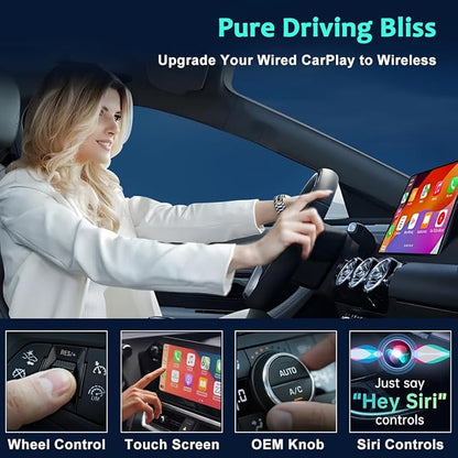 SkycropHD Wireless CarPlay Adapter for iPhone, Apple Car Play Dongle Convert Wired CarPlay to Wireless, Plug & Play, Fast 5GHz WiFi Auto Connect, 2026 Mini Edition