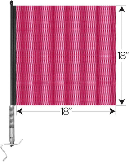 Pro Trucking Products 2300PTP Red, Quick Mount Warning Flag with Stainless Steel Bracket Quick Release Flag Kit, Stainless Steel Mounting Bracket (Hardware Included) Can Be Mounted at 45° or 90°