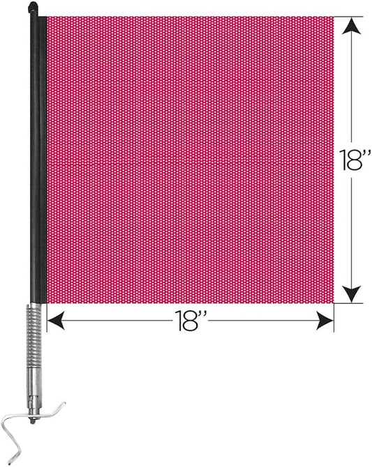 Pro Trucking Products 2300PTP Red, Quick Mount Warning Flag with Stainless Steel Bracket Quick Release Flag Kit, Stainless Steel Mounting Bracket (Hardware Included) Can Be Mounted at 45° or 90°