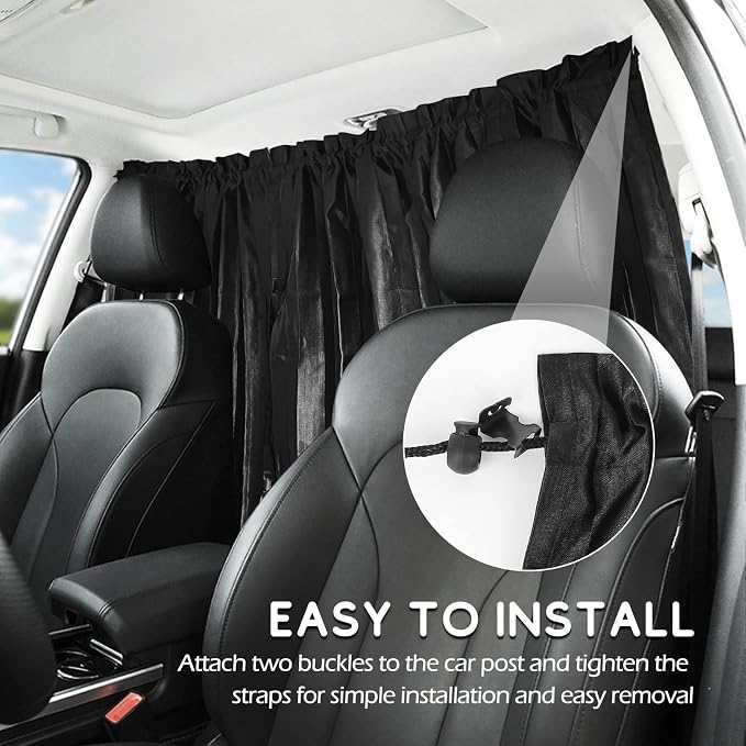 ZATOOTO Car Curtains - Divider Privacy Window Sun Shade - Side Windshield Magnetic Sunshades Covers - Travel Removable Simple