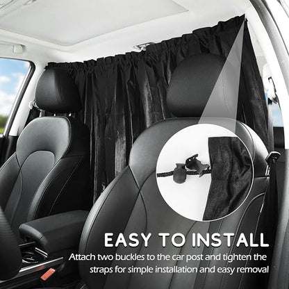 ZATOOTO Car Curtains - Divider Privacy Window Sun Shade - Side Windshield Magnetic Sunshades Covers - Travel Removable Simple