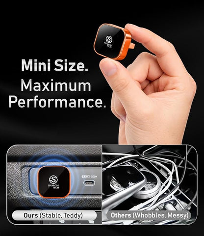 Wireless Car Play Adapter & Car Play Wireless Adapter 2-in-1, SHALOM TECH 5.8GHz Wired to Wireless Dongle, Plug & Play for Factory Wired CarPlay Cars, USB A USB C (Orange).